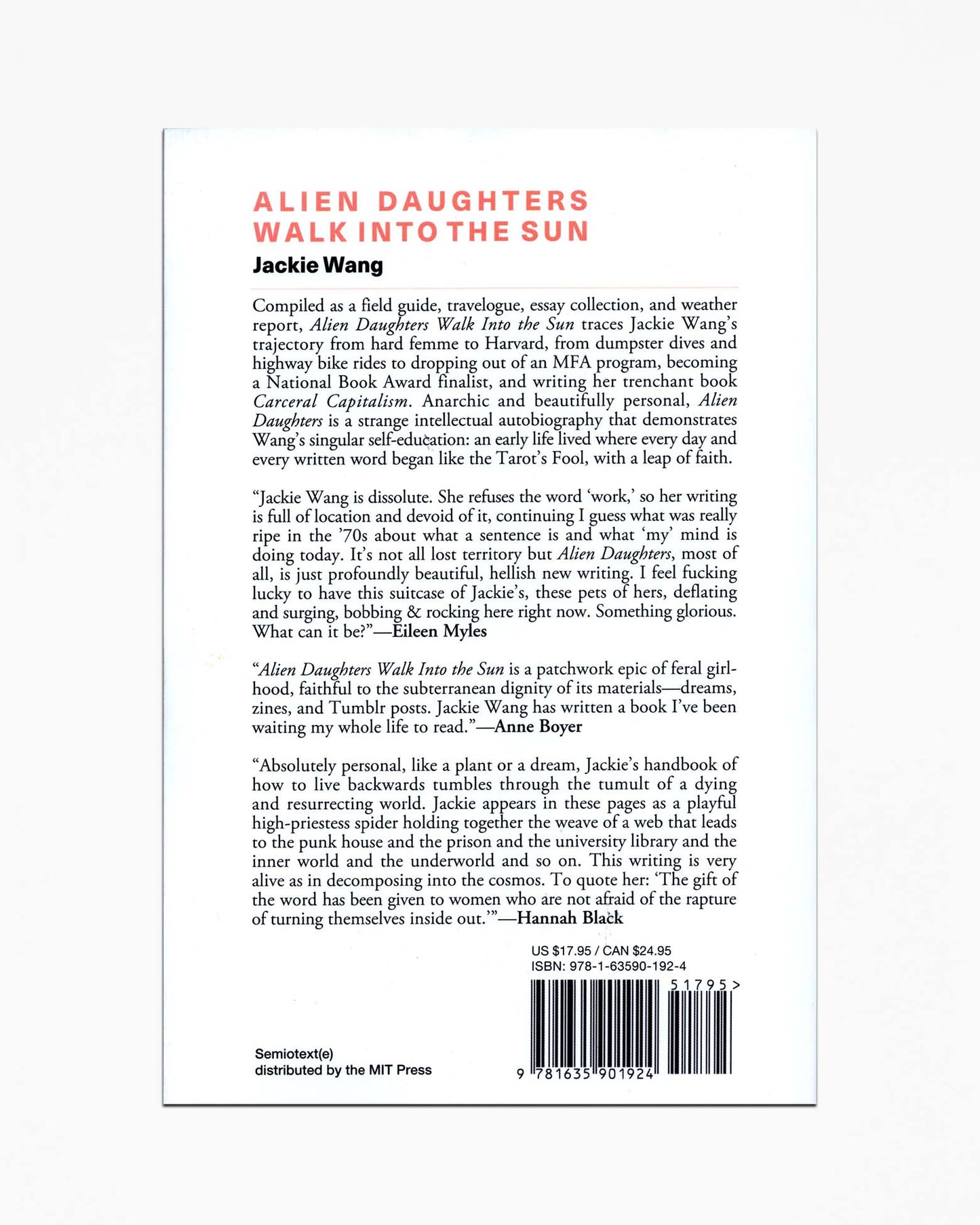 Jackie Wang - Alien Daughters Walk Into the Sun: An Almanac of Extreme Girlhood